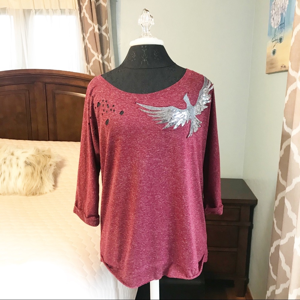 Allen B. by Allen Schwartz⚜️Sequin Bird Design Top - Picture 2 of 8